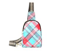 Borsa a tracolla impermeabile da viaggio a tracolla per corpo quadrato rosso e blu alla moda per il pacchetto di giorno