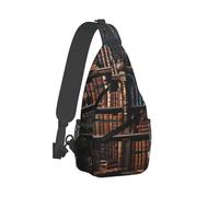 Borsa A Tracolla Impermeabile Sling Bag Per Scuola, Ciclismo, Running Books On The Bookshelf Poliestere Zaino A Tracolla Piccolo