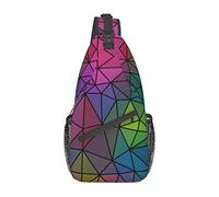 Borsa a tracolla in cristallo arcobaleno mosaico geometrico per uomo donna zaino a tracolla zaino da escursionismo casual borsa a tracolla