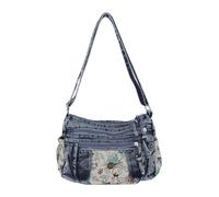 Borsa a tracolla in denim - Borsa messenger casual vintage di grande capaci | Borse a tracolla Donna per lavoro Shopping Concerti in spiaggia Pendolarismo Viaggi all'aperto tutti i giorni
