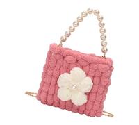 Borsa a tracolla in maglia di alta qualità, design leggero, borsa a tracolla da sera, borsa casual per donne e ragazze, borsa a tracolla con fiori, B, One Size