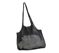 Borsa a tracolla in maglia grande borsa da spiaggia borsa da vacanza per donne alla ricerca di stili unici e praticità accessorio da spiaggia alla moda, Nero