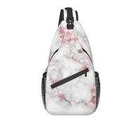 Borsa a tracolla in marmo oro rosa marmorizzato bianco da escursionismo zaino a tracolla zaino da viaggio zaino da viaggio per uomo donna