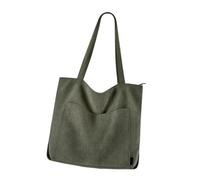 Borsa a tracolla in morbido velluto a coste Interno spazioso Chiusura magnetica con bottoni a pressione Scomparti multipli Ideale per libri Laptop Borsa essenziale in velluto a coste stile coreano per