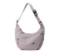 Borsa a tracolla in nylon a mezzaluna da donna, casual, media, leggera, borsa da viaggio con tracolla regolabile, Lavanda