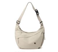Borsa a tracolla in nylon a mezzaluna da donna, casual, media, leggera, borsa da viaggio con tracolla regolabile, Bianco panna., Casual