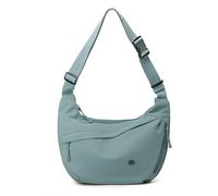 Borsa a tracolla in nylon a mezzaluna da donna, casual, media, leggera, borsa da viaggio con tracolla regolabile, Cielo blu