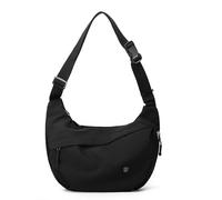 Borsa a tracolla in nylon a mezzaluna da donna, casual, media, leggera, borsa da viaggio con tracolla regolabile, nero, Casual