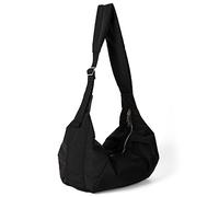 Borsa a tracolla in nylon a mezzaluna per le donne leggera borsa a tracolla gonfia borsa a tracolla grande borsa a tracolla casual quotidiana, nero