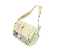 Borsa a tracolla in nylon alla moda per gli appassionati di anime, pratica e spaziosa, per uso quotidiano, Colore: giallo crema., One Size