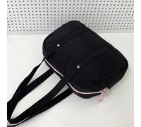Borsa a tracolla in nylon, borsa a tracolla casual Boston Hobo Satchel con manico superiore, borsa da viaggio per i pendolari quotidiani, nero, verde, rosa