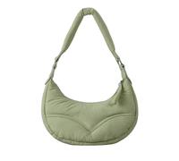 Borsa a tracolla in nylon Borse a tracolla trapuntate con tracolla regolabile leggera e pratica Satchel per donne moderne accessorio da donna alla moda, Verde, One Size