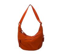 Borsa a tracolla in nylon - con cerniera Hobo borsa a tracolla con tracolla regolabile casual leggera borsa a tracolla per donne palestra shopping spiaggia viaggi, Arancione, 320x110x210mm