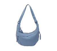 Borsa a tracolla in nylon - con cerniera Hobo borsa a tracolla con tracolla regolabile casual leggera borsa a tracolla per donne palestra shopping spiaggia viaggi, Blu, 320x110x210mm