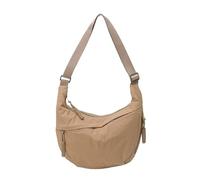 Borsa a tracolla in nylon - con cerniera Hobo borsa a tracolla con tracolla regolabile casual leggera borsa a tracolla per donne palestra shopping spiaggia viaggi, color sabbia, 320x110x210mm