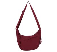 Borsa a tracolla in nylon - con cerniera Hobo borsa a tracolla con tracolla regolabile casual leggera borsa a tracolla per donne palestra shopping spiaggia viaggi, Rosso, 320x110x210mm