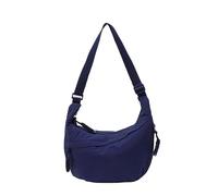 Borsa a tracolla in nylon - con cerniera Hobo borsa a tracolla con tracolla regolabile casual leggera borsa a tracolla per donne palestra shopping spiaggia viaggi, Blu scuro, 320x110x210mm