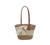 Borsa A Tracolla In Paglia Intrecciata, Borsa Da Spiaggia Estiva, Borsa Da Donna Versatile E Capiente Per Tutti I Giorni, Ideale Per Shopping, Appuntamenti, Spostamenti, Viaggi E Vacanze (Khaki)
