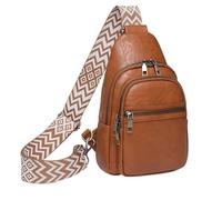 Borsa a tracolla in pelle, borsa a tracolla alla moda adatta per riporre notebook, cellulare, occhiali, portafoglio, crema UV, rossetto e carta d'identità (20 x 35 x 10 cm), Marrone,