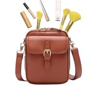 Borsa a tracolla in pelle | Borsa a tracolla di grande capacità | Pocket del cellulare aziendale | Stile casual con cinturino regolabile