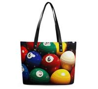 Borsa a tracolla in pelle con due giraffe, da donna, con manico superiore, casual, da lavoro, da viaggio, Biliardo a colori, 29*34*14cm