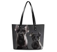 Borsa a tracolla in pelle con grazioso motivo a forma di cane Schnauzer, borsa a mano alla moda da donna, per tutti i giorni e per i viaggi