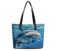 Borsa a tracolla in pelle con motivo Delfini nel mare, borsa a mano, borsa a tracolla, borse da donna alla moda per tutti i giorni e per i viaggi