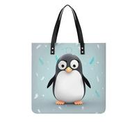 Borsa a tracolla in pelle, con stampa pinguino, grande capacità, borsa tote per lavoro, shopping, viaggi, fine settimana