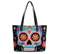 Borsa a tracolla in pelle con teschi di zucchero, borsa a mano alla moda da donna, per tutti i giorni e per i viaggi