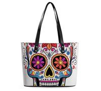 Borsa a tracolla in pelle con teschio di zucchero, borsa a mano alla moda da donna, per tutti i giorni e per i viaggi