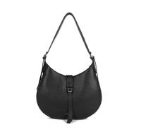 Borsa a tracolla in pelle con zip, DUNE GAIA Nero TU