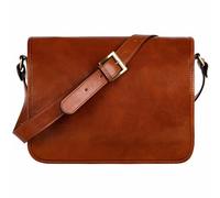 Borsa a tracolla in pelle da uomo, borsa a tracolla fatta a mano, borsa a tracolla Made in Italy - resistenza al tempo, Cognac