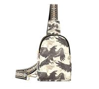 Borsa a tracolla in pelle grigio-marrone alla moda per gli uomini per il pacchetto di giorno, Uccello grigio-marrone, 1 size