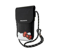 Borsa a tracolla in pelle Hello Kitty, nera - Taglia unica
