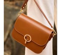 Borsa a tracolla, in pelle, JAMES Marrone TU