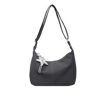 Borsa a tracolla in pelle PU All-Match Borsa a tracolla vintage di grande capacità Borsa a tracolla versatile tinta unita Borsa a tracolla da viaggio Shopping Borsa da pendolarismo, Nero