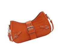 Borsa a tracolla in pelle PU con cinturino regolabile con accento rivetto Pratica borsa a tracolla per varie occasioni con accento cintura