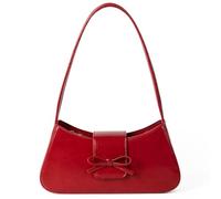 Borsa a tracolla in pelle PU con fiocco dolce | Stile versatile da portare a spalla con finitura morbida al tatto per fare shopping, appuntamenti e lavoro
