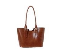 Borsa a tracolla in pelle PU con manico superiore, grande capacità, borsa da lavoro per tutti i giorni, per donne vacanze estive e uso casual, Marrone, 270 x 220 x 120mm