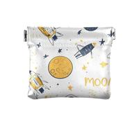 Borsa a tracolla in pelle PU con nave spaziale e luna, graziosa borsa con chiusura per ragazze e signore, luna della nave spazi, Decorazione
