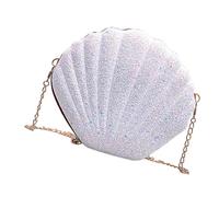 Borsa a tracolla in pelle PU con paillettes, per vari stili di abbigliamento, Bianco, Bohémien
