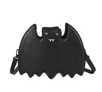 Borsa a tracolla in pelle PU con pipistrello morbido divertente motivo animale borsa a tracolla carino cartone animato borse a tracolla borsa gotica PU Crossbody per le donne, Nero , One Size