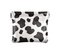 Borsa a tracolla in pelle PU con stampa mucca, impermeabile, mini custodia cosmetica per donne e signore, Stampa Mucca Nero Bianco, 1 size, moderno