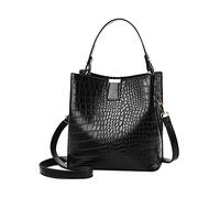 Borsa a tracolla in pelle PU di coccodrillo moda borsa a tracolla per le donne, borsa a tracolla design coccodrillo borsa da donna PU borsa a tracolla borsa a tracolla borsa a secchiello, Nero , One