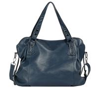 Borsa a tracolla in pelle PU di grande capacità con rivetto borsa ascellare per le donne lavoro shopping viaggio, Blu, 1.57x11.42x5.51inch
