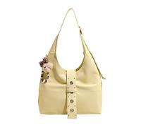 Borsa a tracolla in pelle PU di grande capacità, con tracolla regolabile e ciondolo con manico superiore, per donne per uso quotidiano e vocazione, Giallo, 36*35*12cm