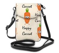 Borsa a tracolla in pelle PU, fiore di loto Namaste Fashion Lady Borsa a tracolla per cellulare con tracolla regolabile Happy Carrot