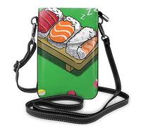 Borsa a tracolla in pelle PU, fiore di loto Namaste Fashion Lady Borsa a tracolla per cellulare con tracolla regolabile Sushi dormiente