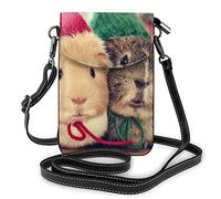 Borsa a tracolla in pelle PU, simpatico porcellino d'India Fashion Lady Borsa a tracolla per cellulare con tracolla regolabile Simpatico porcellino d'India