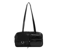Borsa a tracolla in pelle PU, valori di moda per grandi capacità, borsa ascellare alla moda per donne viaggi, Nero , 220.00x90.00x150.00mm